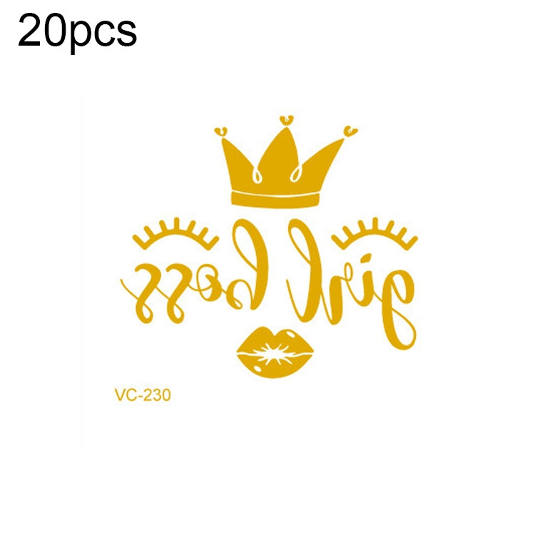 20 PCS Waterproof Bachelor Party Hot Stamping Wedding Bridal Tattoo Stickers