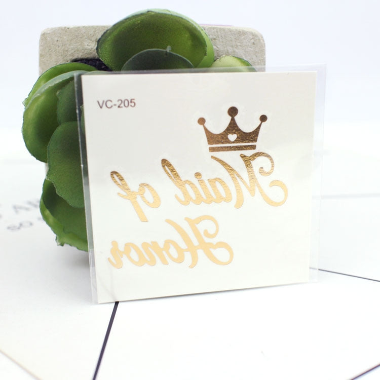 20 PCS Waterproof Bachelor Party Hot Stamping Wedding Bridal Tattoo Stickers