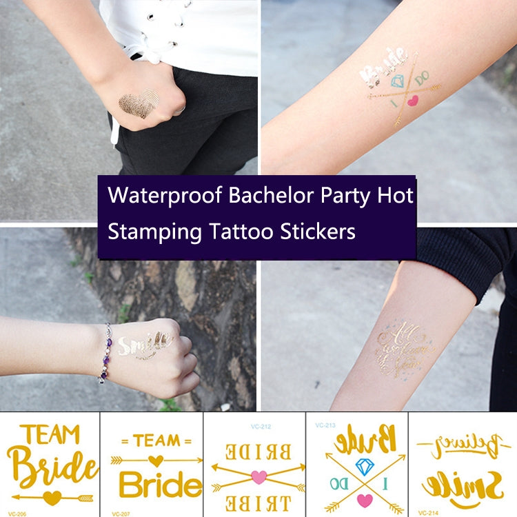 20 PCS Waterproof Bachelor Party Hot Stamping Wedding Bridal Tattoo Stickers