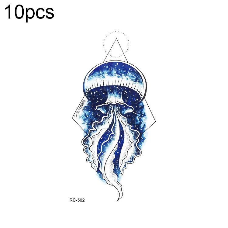 10pcs Waterproof Small Fresh Water Transfer Color Tattoo Stickers