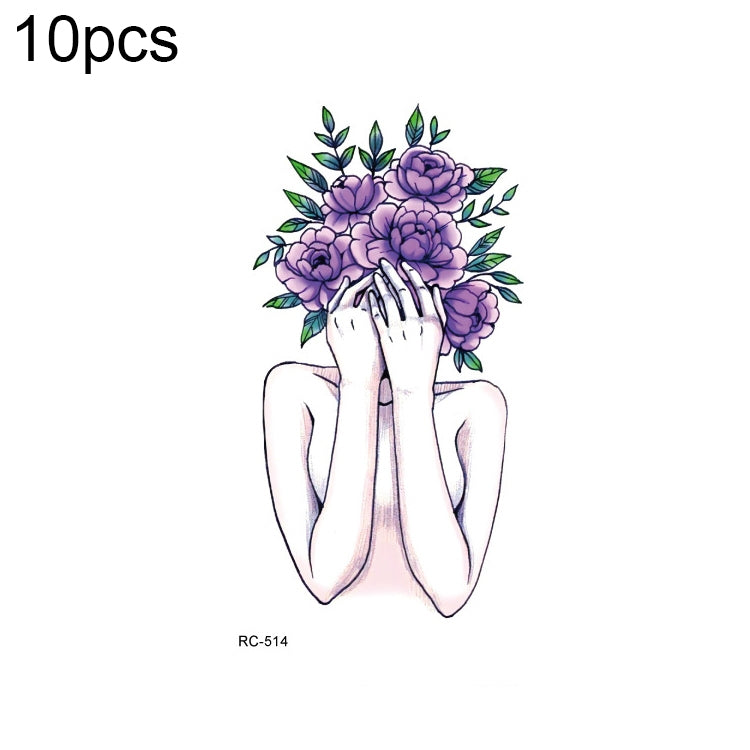 10pcs Waterproof Small Fresh Water Transfer Color Tattoo Stickers