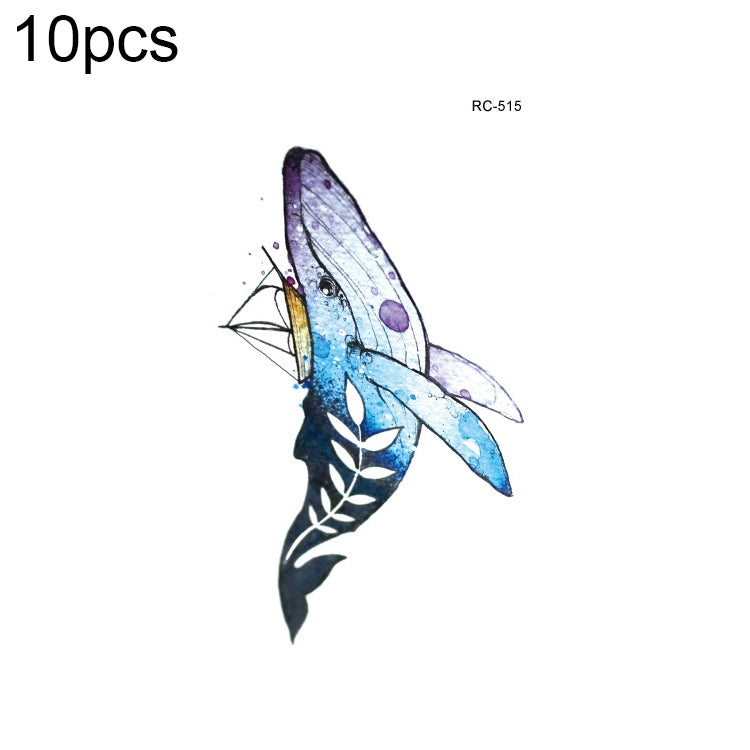 10pcs Waterproof Small Fresh Water Transfer Color Tattoo Stickers