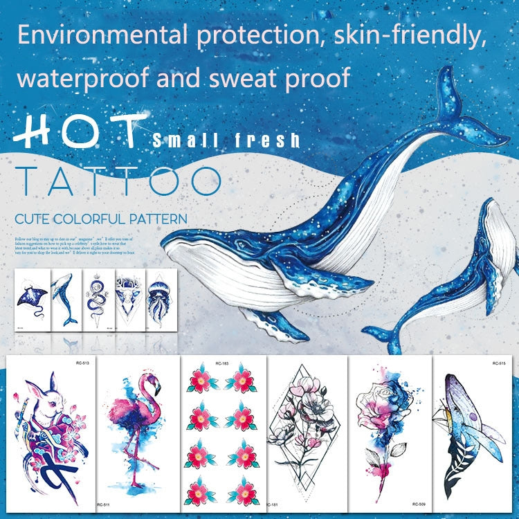 10pcs Waterproof Small Fresh Water Transfer Color Tattoo Stickers