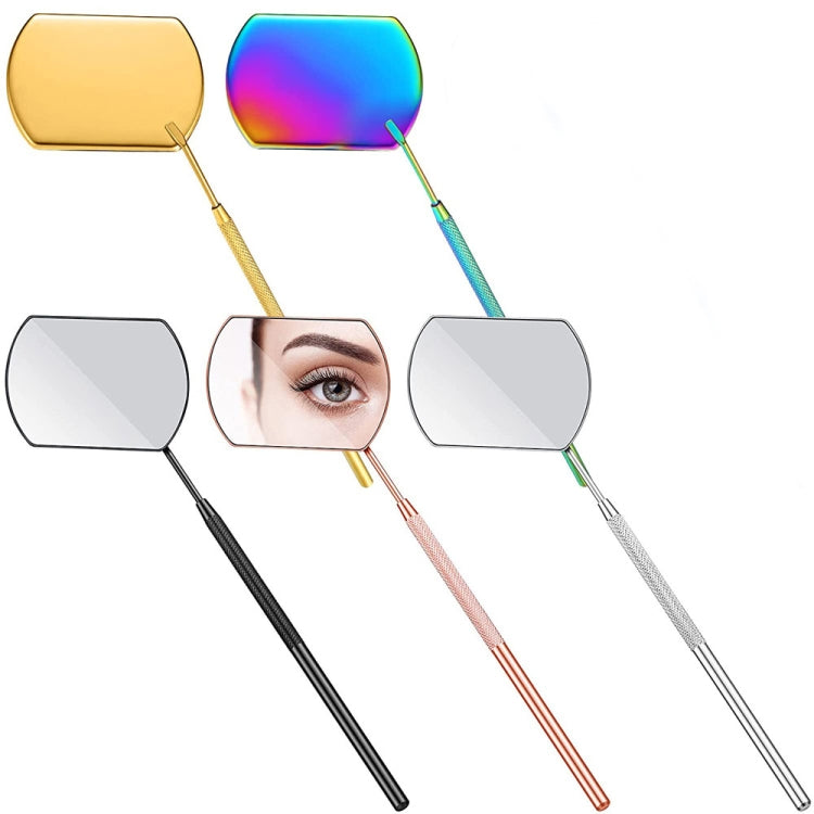 Eyelash Extension Handheld Inspection Mirror Rectangular Lens Anti-Warping Root Anti-Fog Mirror Eyelash Mirror, Color Classification: Colorful