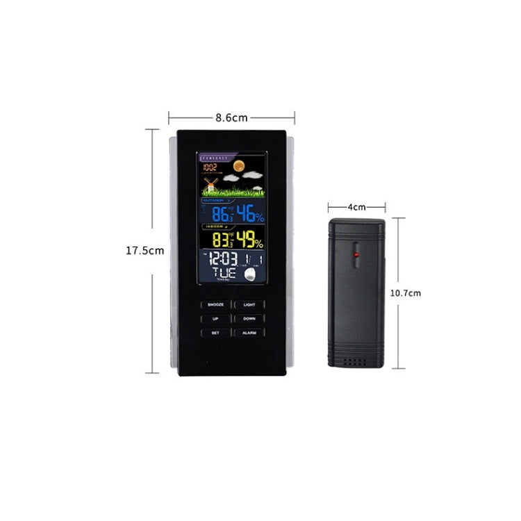 Wireless Colorful Screen Indoor And Outdoor Temperature Humidity Meter Barometer Smart Digital Electronic Clock With Backlight