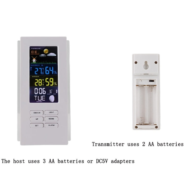 Wireless Colorful Screen Indoor And Outdoor Temperature Humidity Meter Barometer Smart Digital Electronic Clock With Backlight