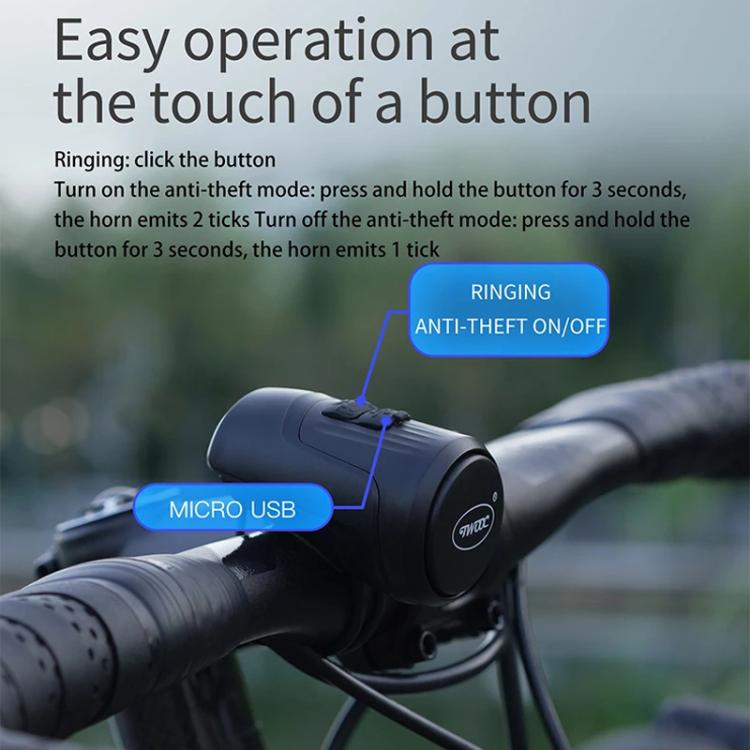 CYCLINGBOX BG-1903 Bike Alarm Anti-Theft Electric Horn 125dB USB Charging Bell