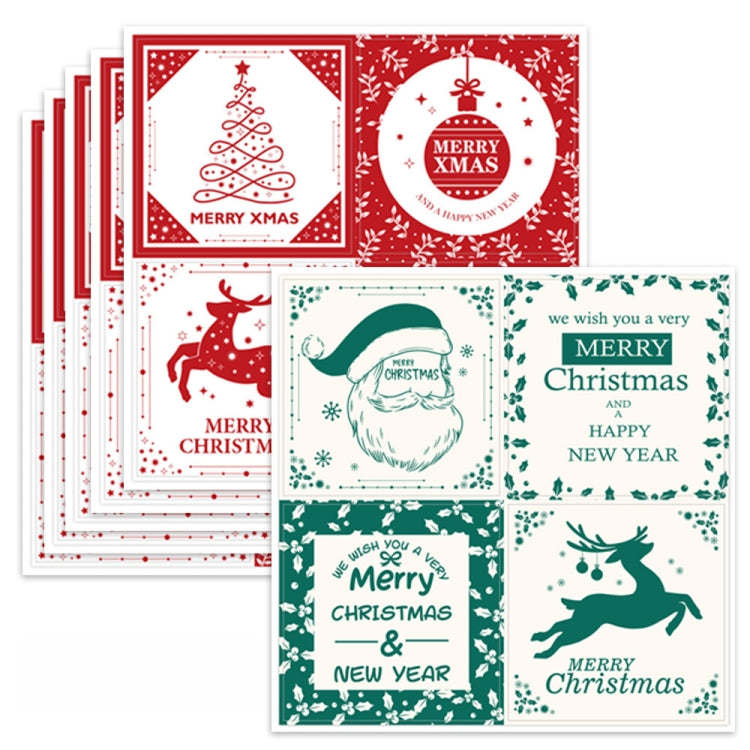 25pcs /Pack Christmas Square Gift Box Seal Sticker