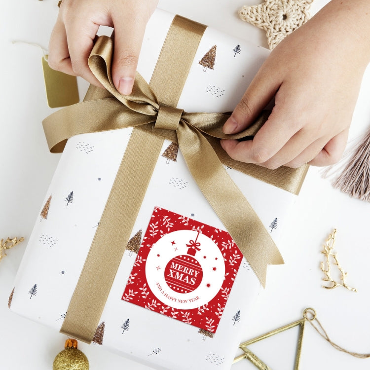 25pcs /Pack Christmas Square Gift Box Seal Sticker
