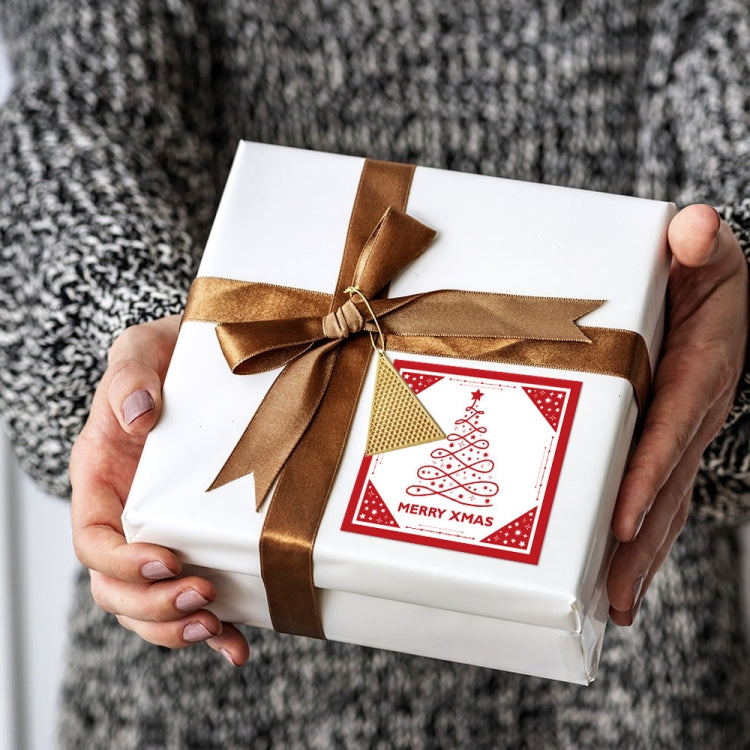 25pcs /Pack Christmas Square Gift Box Seal Sticker