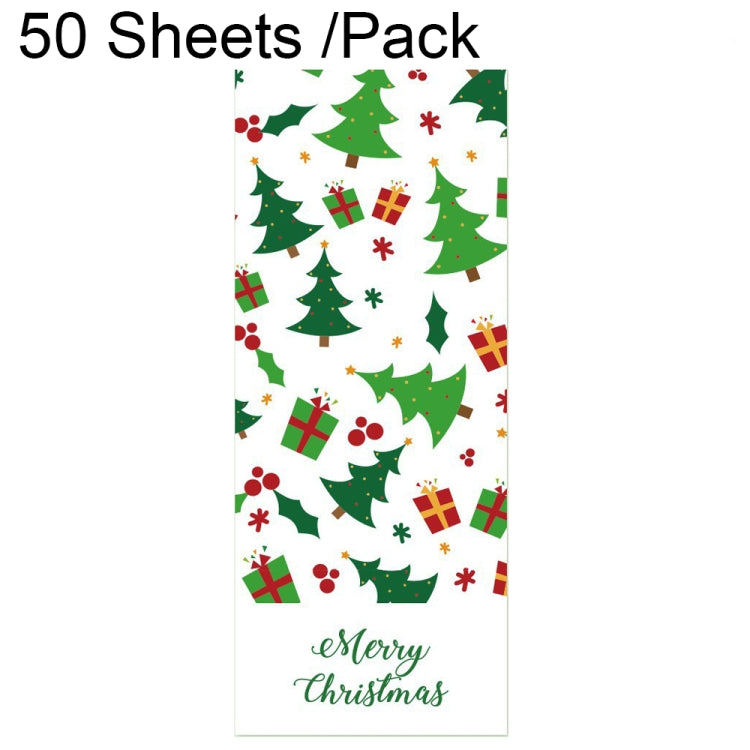 50 Sheets /Pack Christmas Rectangle Gift Box Sealed Sticker