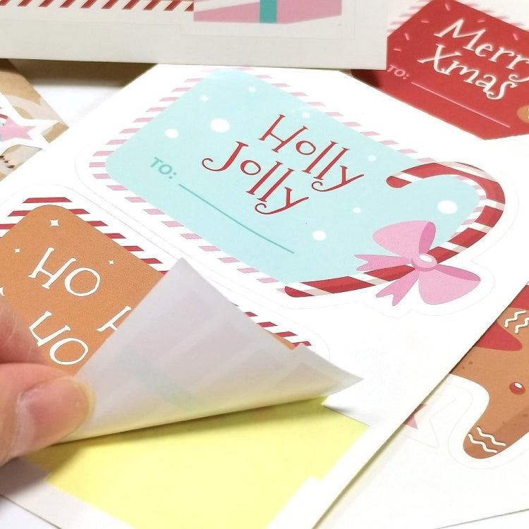 25 Sheets /Pack Special Shaped Christmas Gift Box Sealed Sticker
