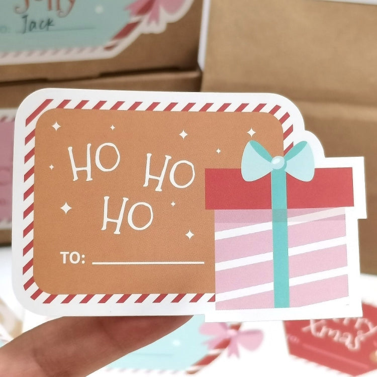 25 Sheets /Pack Special Shaped Christmas Gift Box Sealed Sticker