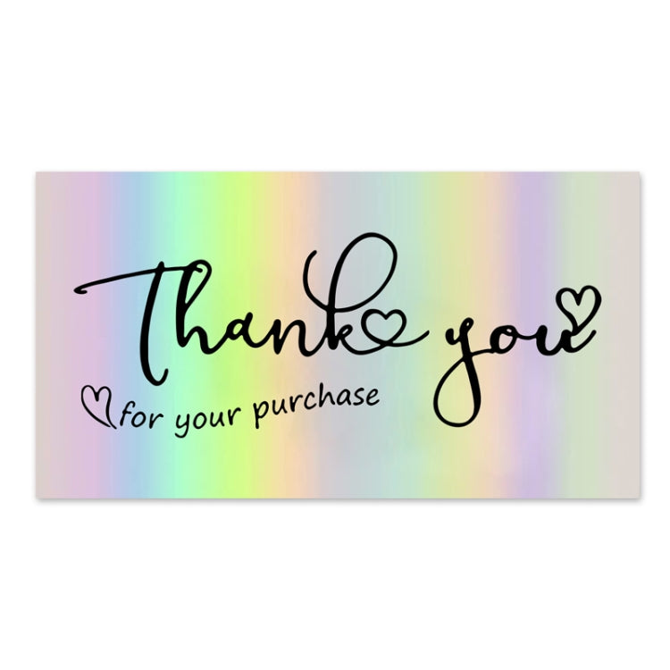 50 Sheets /Pack Laser Rainbow Thank You Card Gift Wrapping Thank You Card