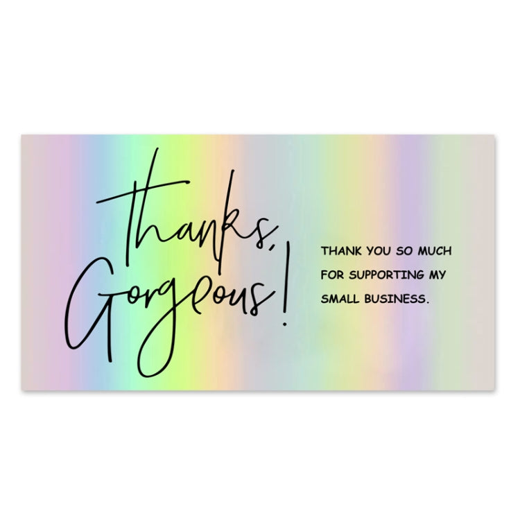 50 Sheets /Pack Laser Rainbow Thank You Card Gift Wrapping Thank You Card