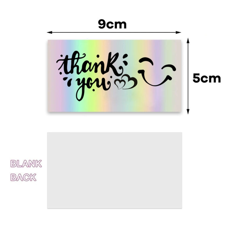 50 Sheets /Pack Laser Rainbow Thank You Card Gift Wrapping Thank You Card