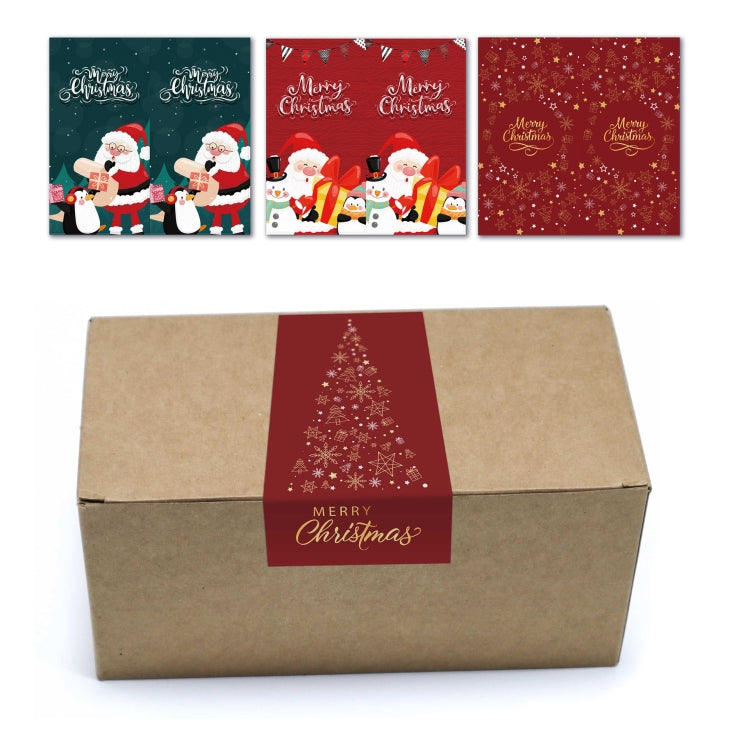 Merry Christmas Rectangular Gift Box Seal Stickers