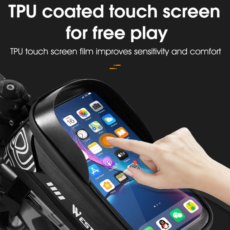 WEST BIKING Bicycle Upper Tube 2.2L Hard Shell Bag For 7.4 Inch Mobile Phone