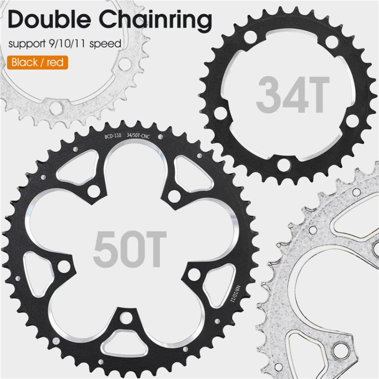 WEST BIKING 34T-50T Road Bike Racing Folding Chainwheel