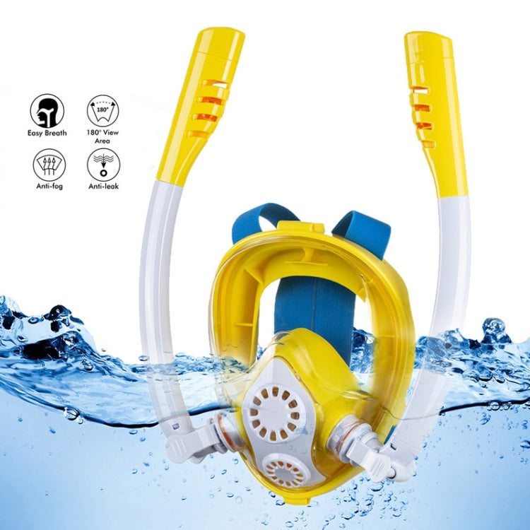 Kids Double Tube Full Dry Silicone Diving  Snorkeling Mask Swimming Glasses