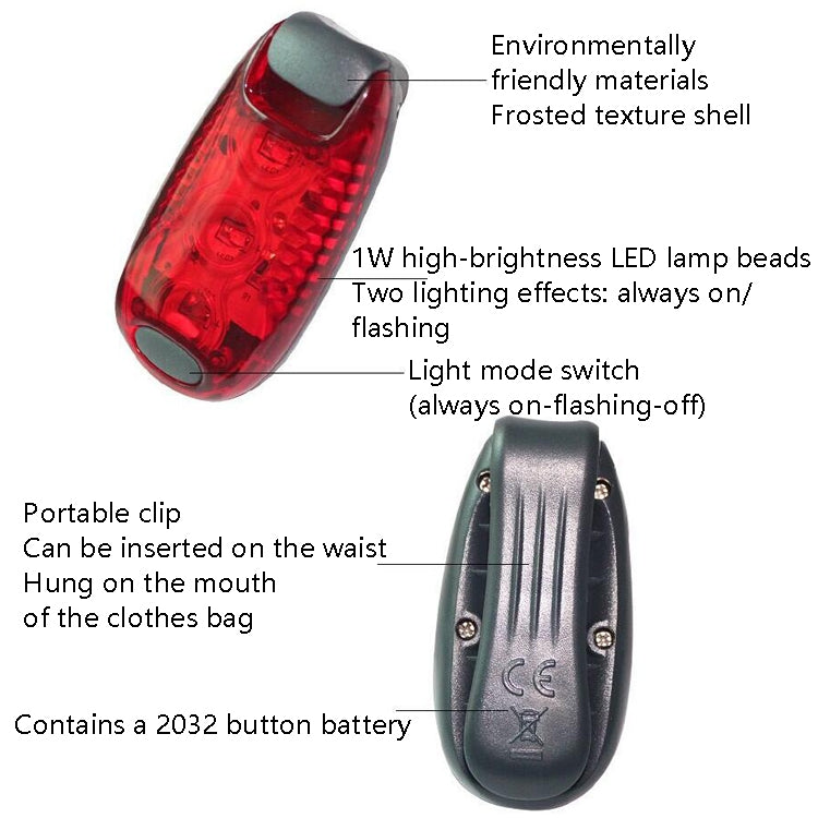 Outdoor Cycling Night Running Warm Light Bicycle Tail Light, Colour: 3 LED Red