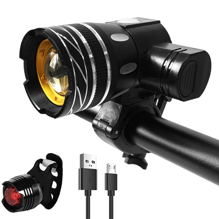 7602 LED USB Charging Telescopic Zoom Bicycle Front Light, Specification: