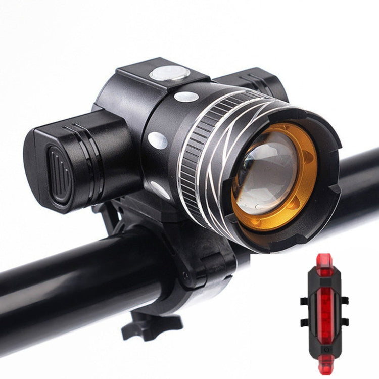 7602 LED USB Charging Telescopic Zoom Bicycle Front Light, Specification: