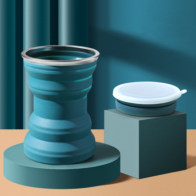 AK1313 320ml Portable Silicone Folding Water Cup With Lid