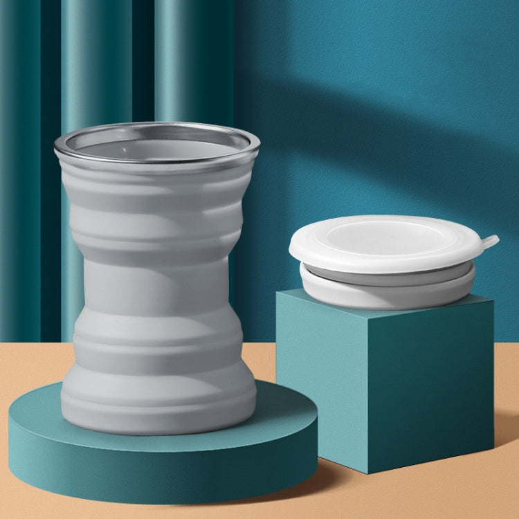 AK1313 320ml Portable Silicone Folding Water Cup With Lid