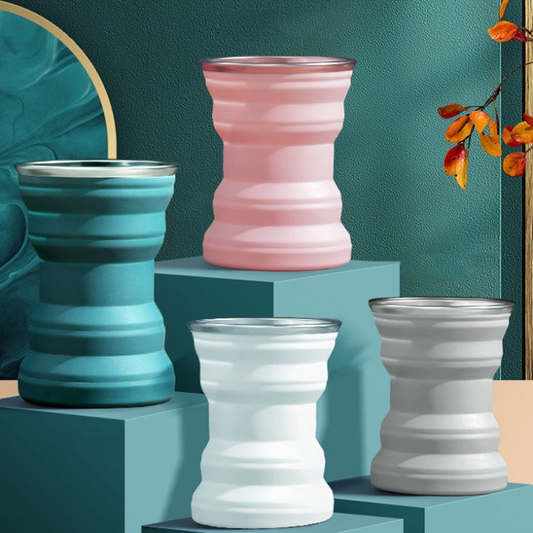 AK1313 320ml Portable Silicone Folding Water Cup With Lid