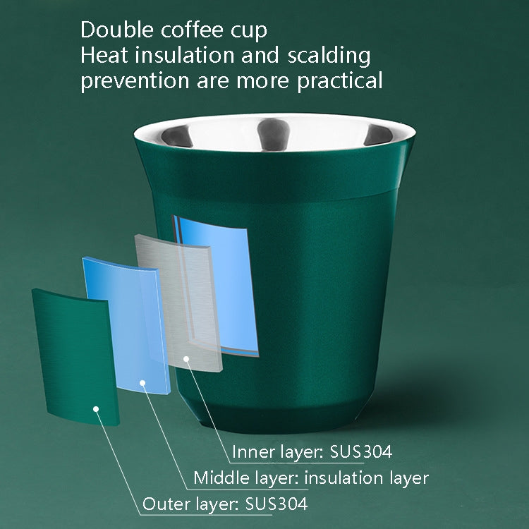 304 Stainless Steel Coffee Capsule Cup Double Insulation Coffee Cup, Style:
