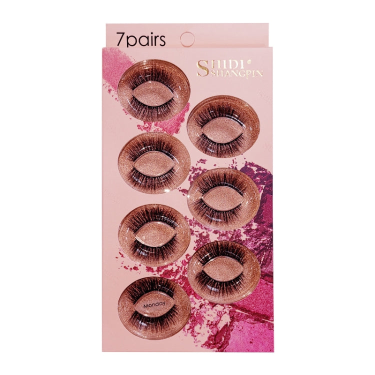 ShidiShangpin 3D Mink False Eyelashes Natural Three-Dimensional 7 Pairs Of Eyelashes Set