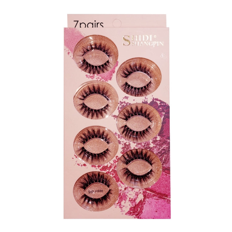 ShidiShangpin 3D Mink False Eyelashes Natural Three-Dimensional 7 Pairs Of Eyelashes Set