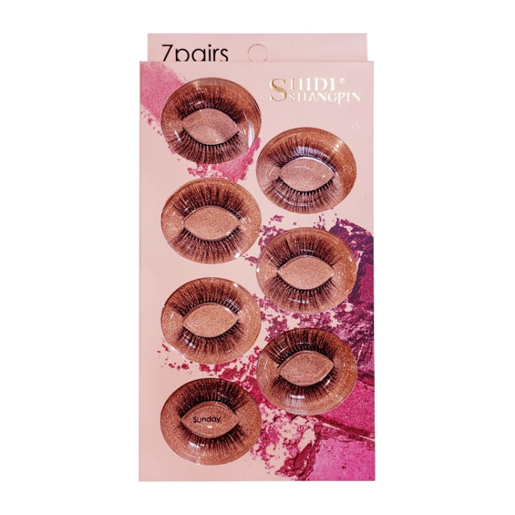 ShidiShangpin 3D Mink False Eyelashes Natural Three-Dimensional 7 Pairs Of Eyelashes Set