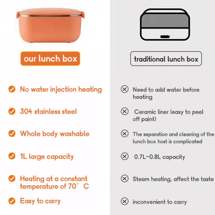 48W 1L  304 Stainless Steel Heating Lunch Box Can Be Plugged In