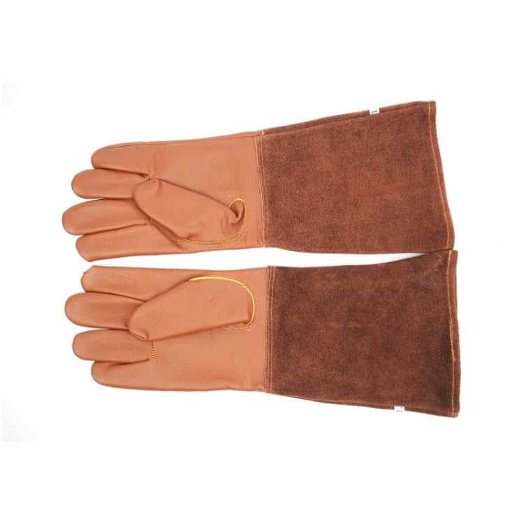1 Pair Floral Garden Cut-Resistant Leather Gloves, Size: