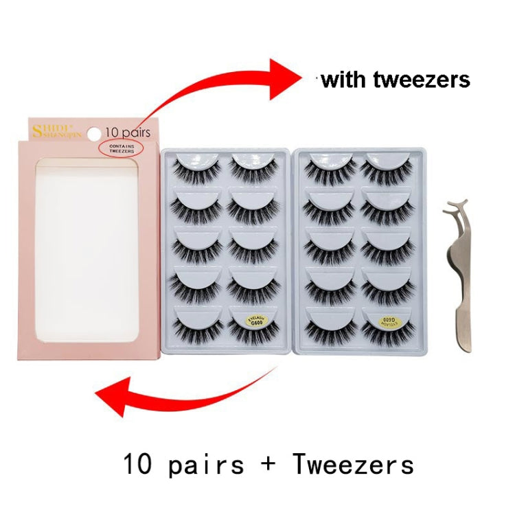 ShiDiShangPin 5 Pairs Mink Fake Eyelashes With Tweezers