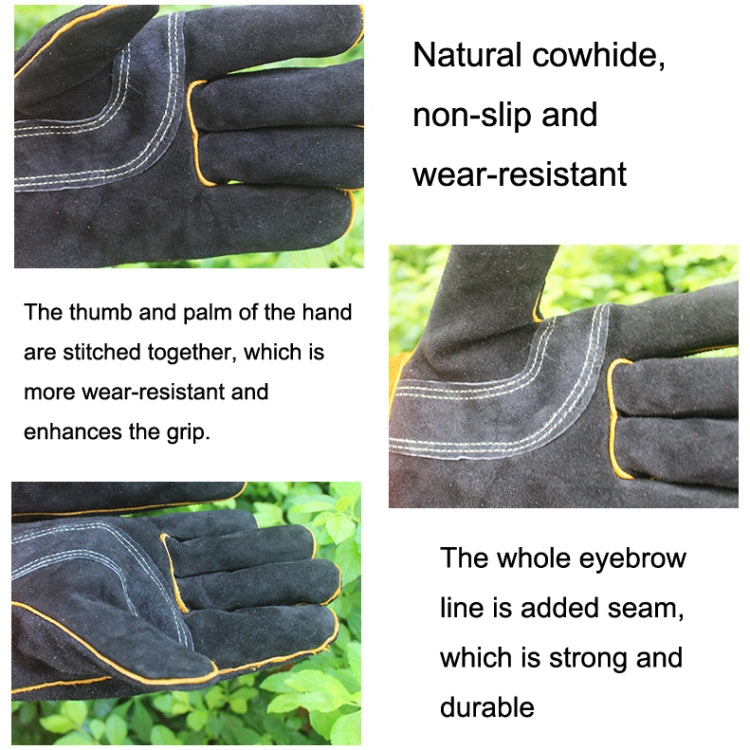 1 Pair JJ-S2011 Outdoor Garden Cut-Proof Genuine Leather Welding Gloves