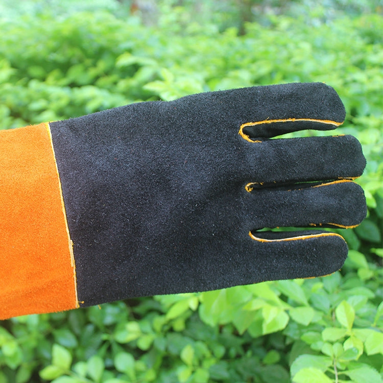 1 Pair JJ-S2011 Outdoor Garden Cut-Proof Genuine Leather Welding Gloves