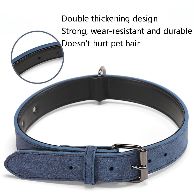 JINMAOHOU Dogs Double-Layer Leather Collar