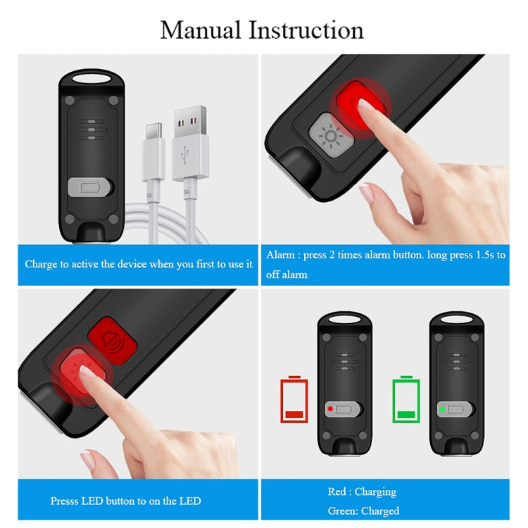 AF-2002 130dB Rechargeable Anti-Wolf Alarm Self-Defense Device With Distress Light