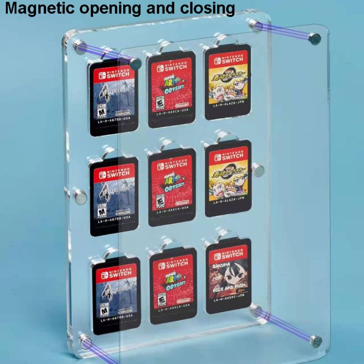 Transparent Crystal Magnetic Game Card Storage Box For Switch