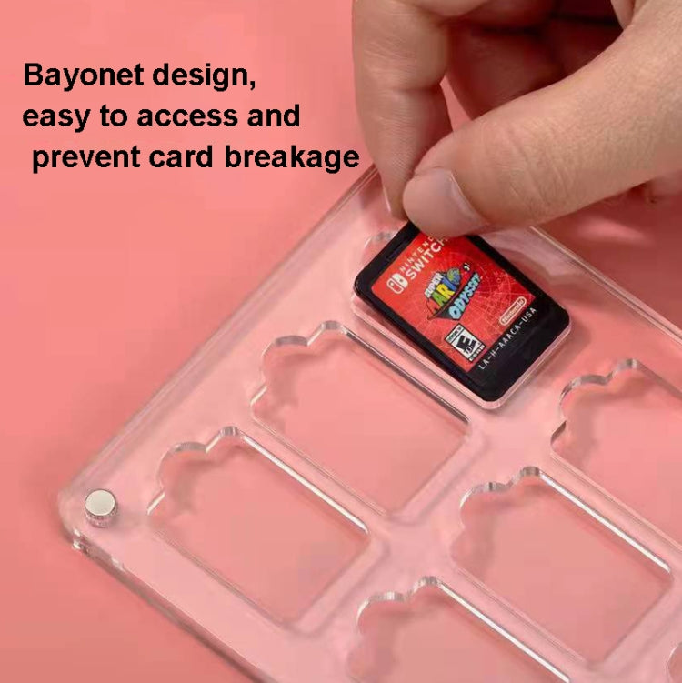 Transparent Crystal Magnetic Game Card Storage Box For Switch