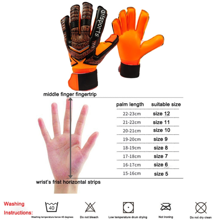 Ailsports ST5511 1 Pair Goalkeeper Thicken Latex Fingers Protection Gloves