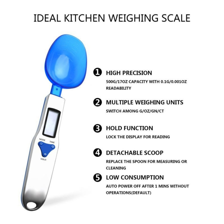 500g / 0.5g Kitchen Scale Electronic Measuring Spoon Scale With Three Spoons