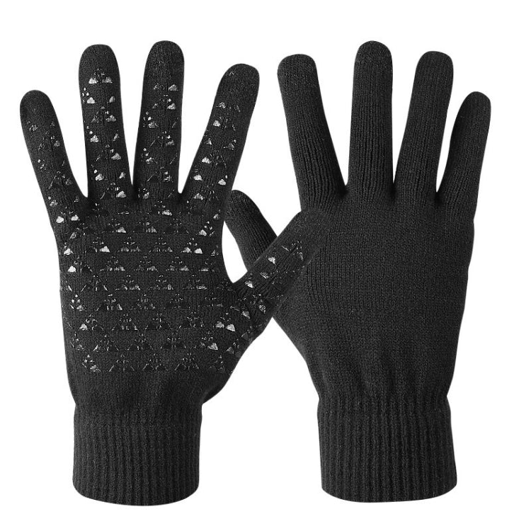 1 Pair Thick Velvet Touch Screen Knitted Warm Gloves