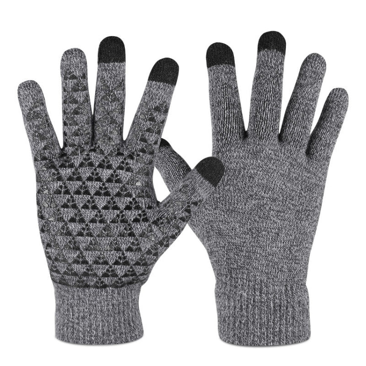 1 Pair Thick Velvet Touch Screen Knitted Warm Gloves