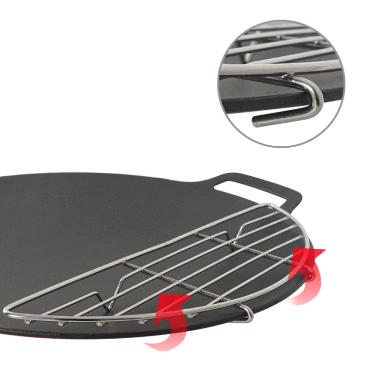 304 Stainless Steel Camping BBQ Frying Pan Steaming Rack, Size: