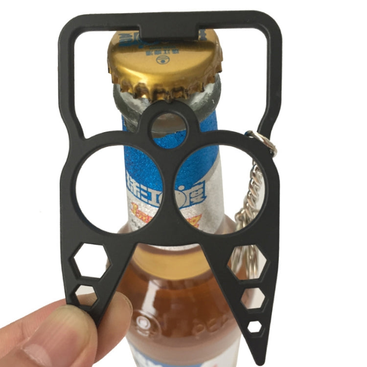2 PCS 6 In 1 Multifunctional Keychain Zinc Alloy Bottle Opener