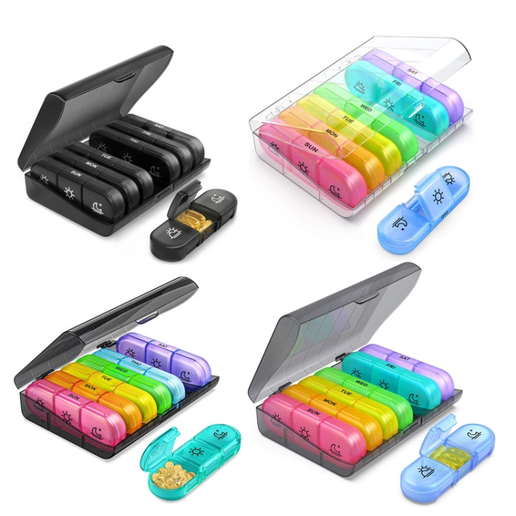 21-compartment Rainbow Pill Box One Week Pill Box